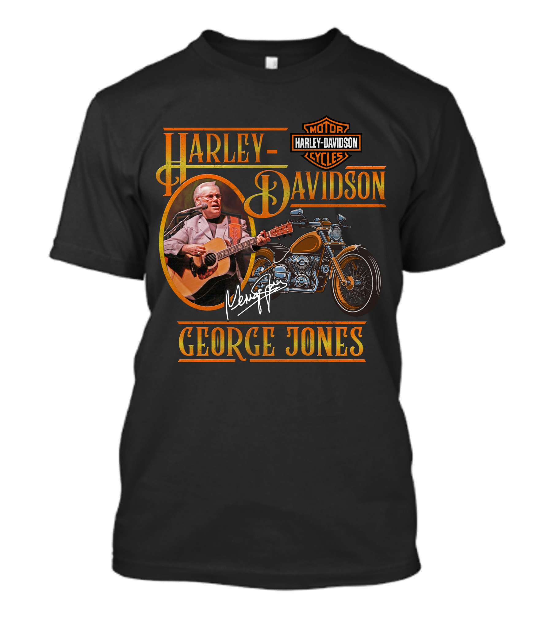 Harley Davidson Motorcycles George Jones Signature T-Shirt