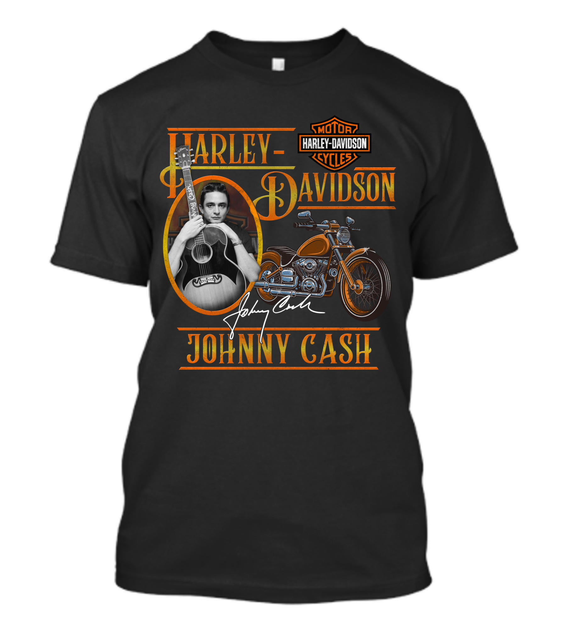 Johnny Cash Harley Davidson Motor Cycles T-Shirt