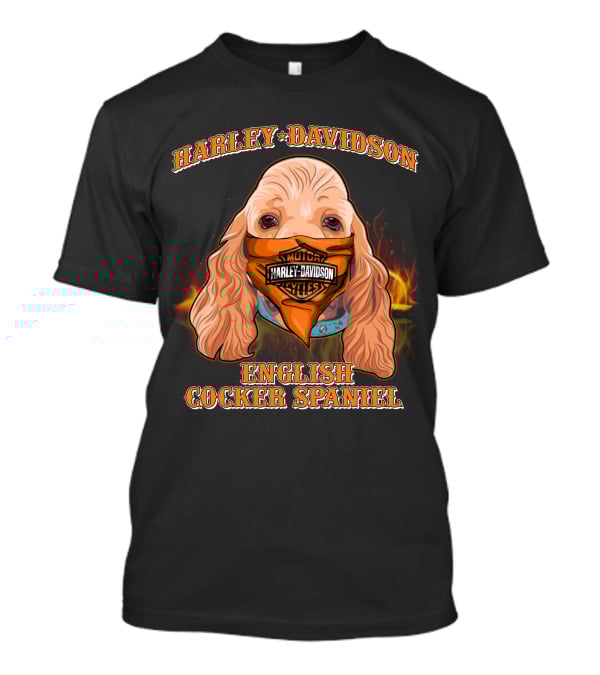 Harley Davidson English Cocker Spaniel Motorcycles T-Shirt