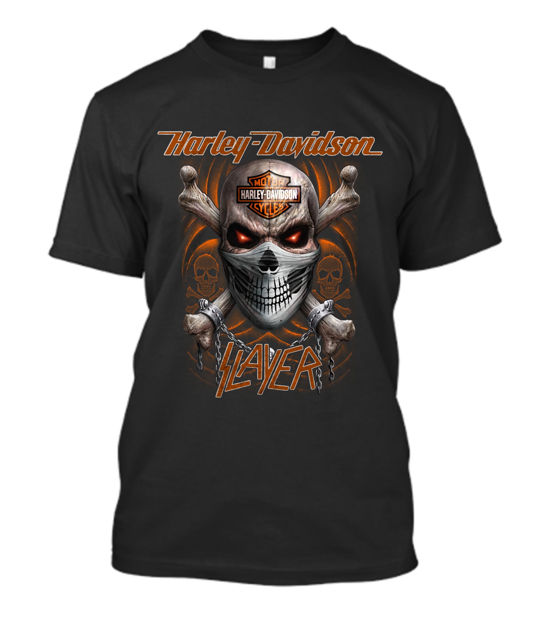 Harley Davidson Motor Cycles Slayer Skull Chains T-Shirt