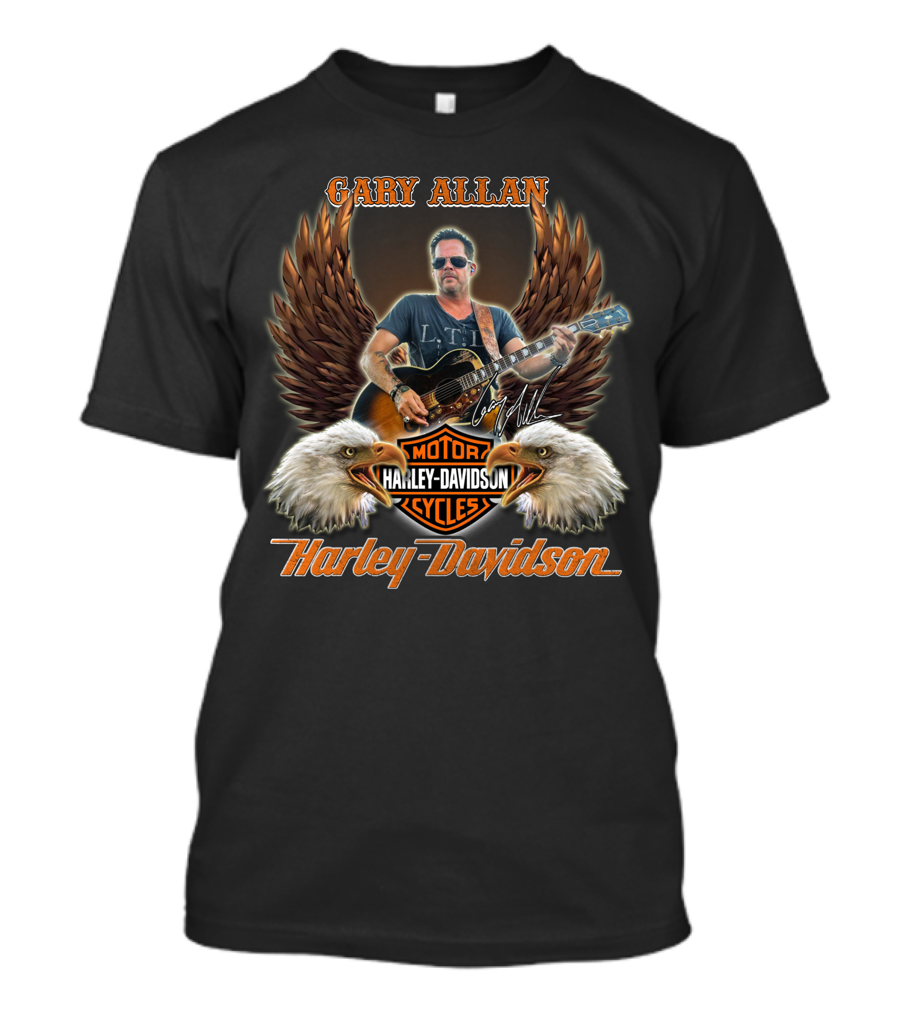 Gary Allan Harley Davidson Motor Cycles Vintage Eagles T-Shirt