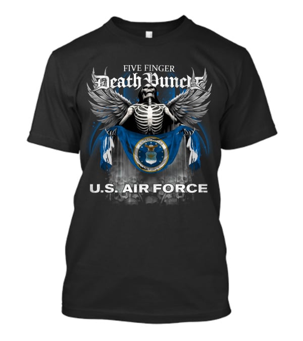Five Finger Death Punch U.s. Air Force Skeleton Wings Flag T-Shirt