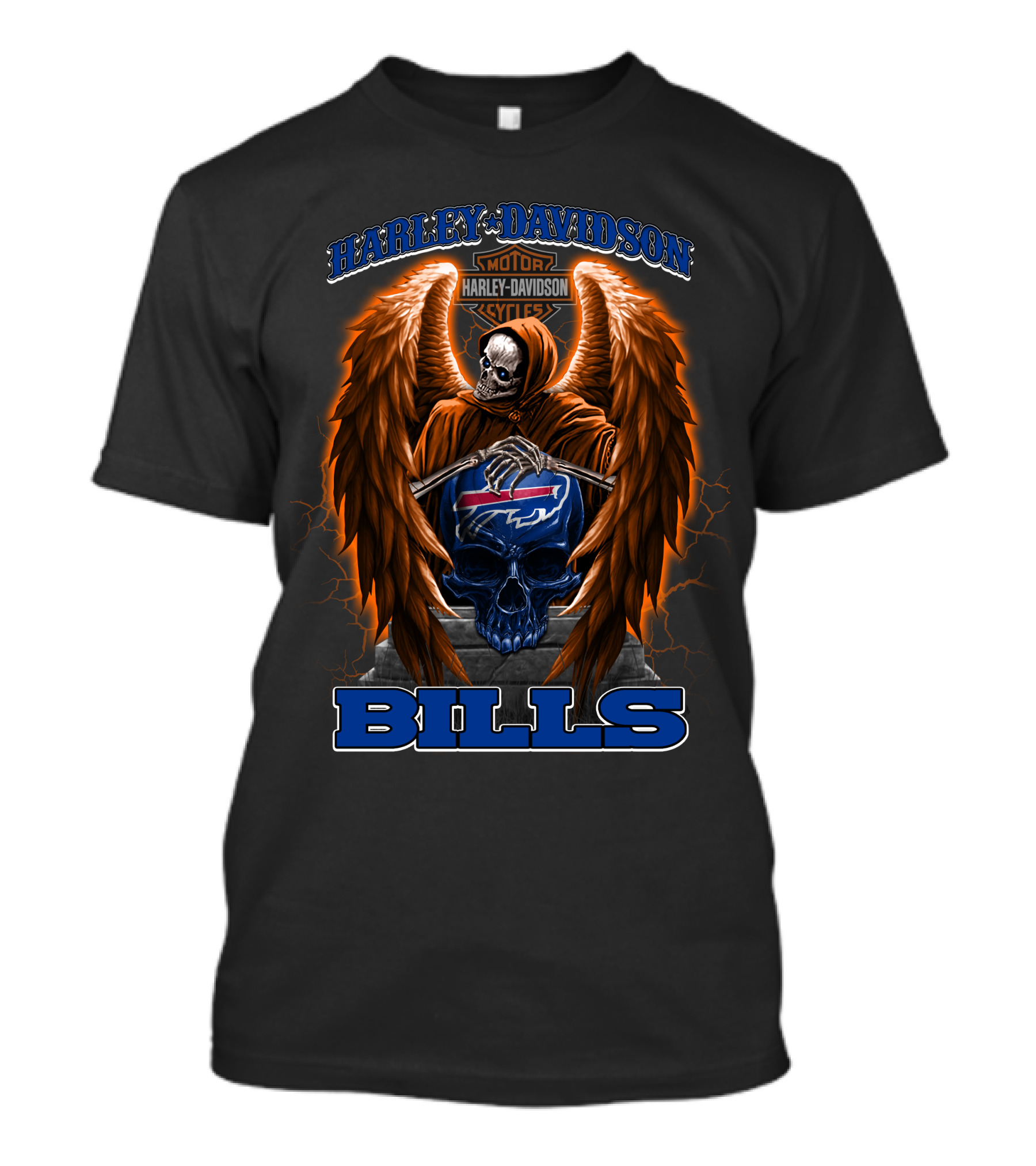 Harley Davidson Bills Nfl Motor Cycles T-Shirt