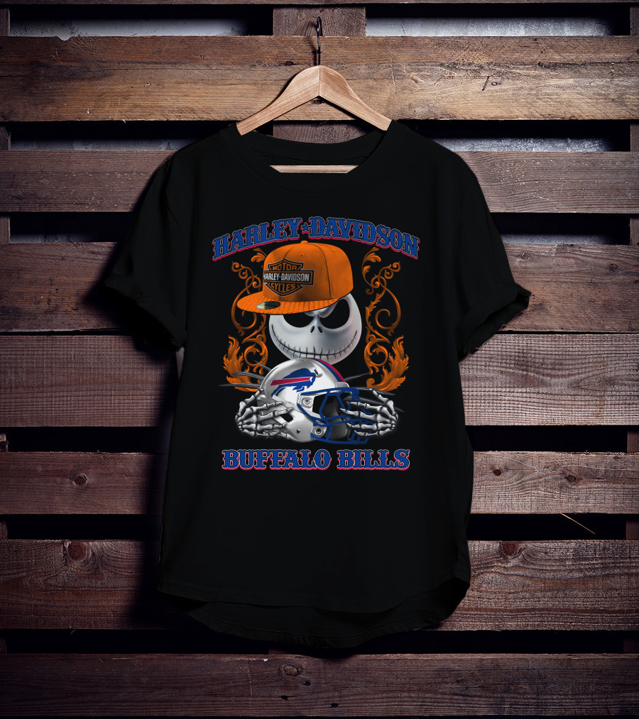 Harley Davidson Buffalo Bills Jack Skellington Nfl T-Shirt