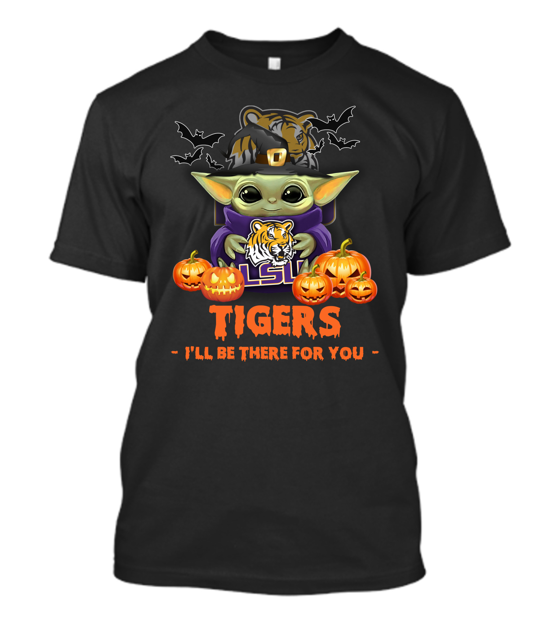 LSU Tigers Halloween Baby Yoda I'll Be There For You T-Shirt