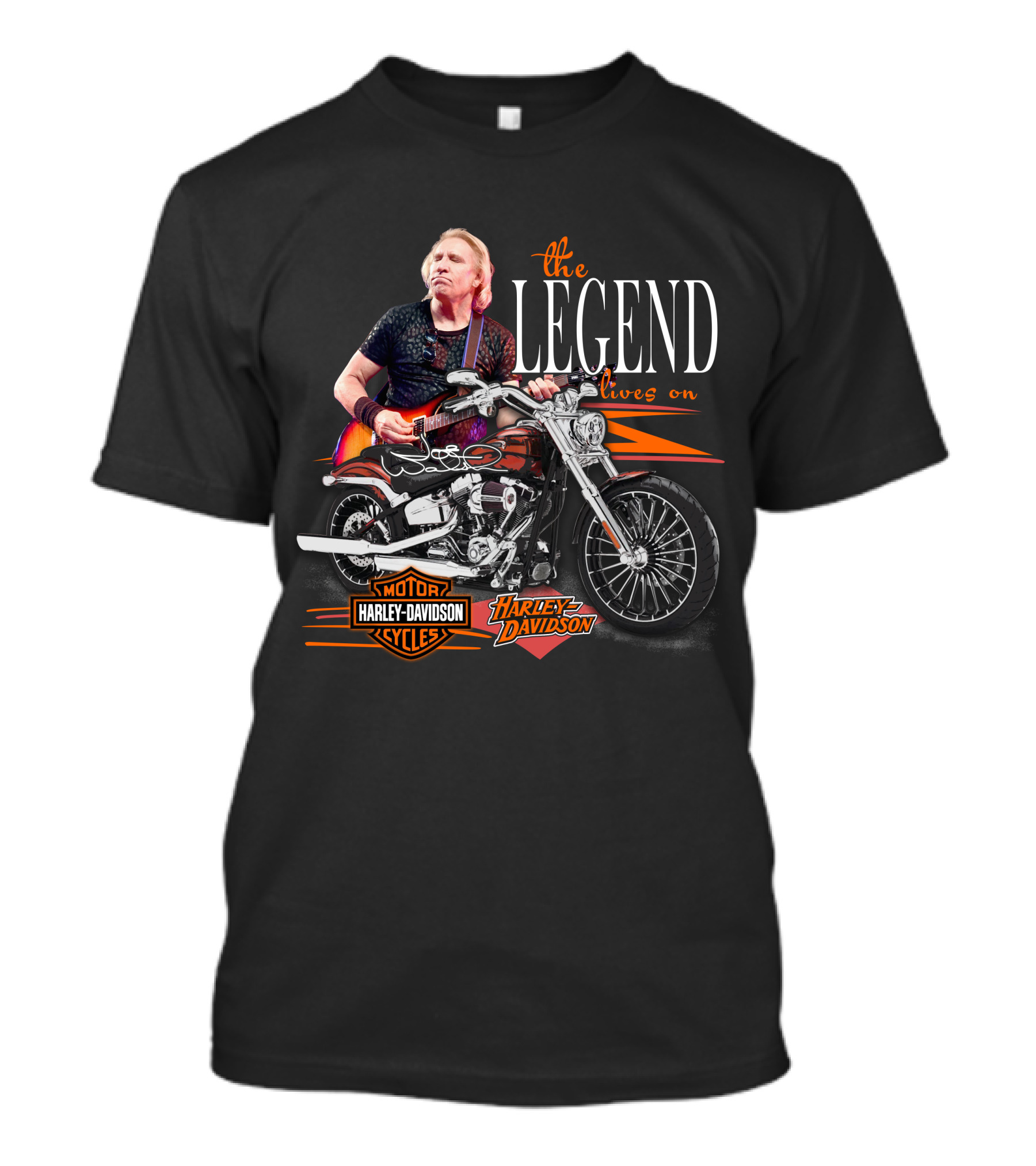 The Legend Lives On Joe Walsh Harley Davidson Motor Cycles T-Shirt
