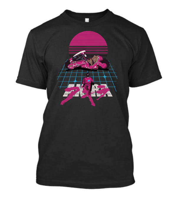 Akira Cyberpunk Synthwave Neon Kaneda Bike Retro Futuristic Aesthetic T-Shirt