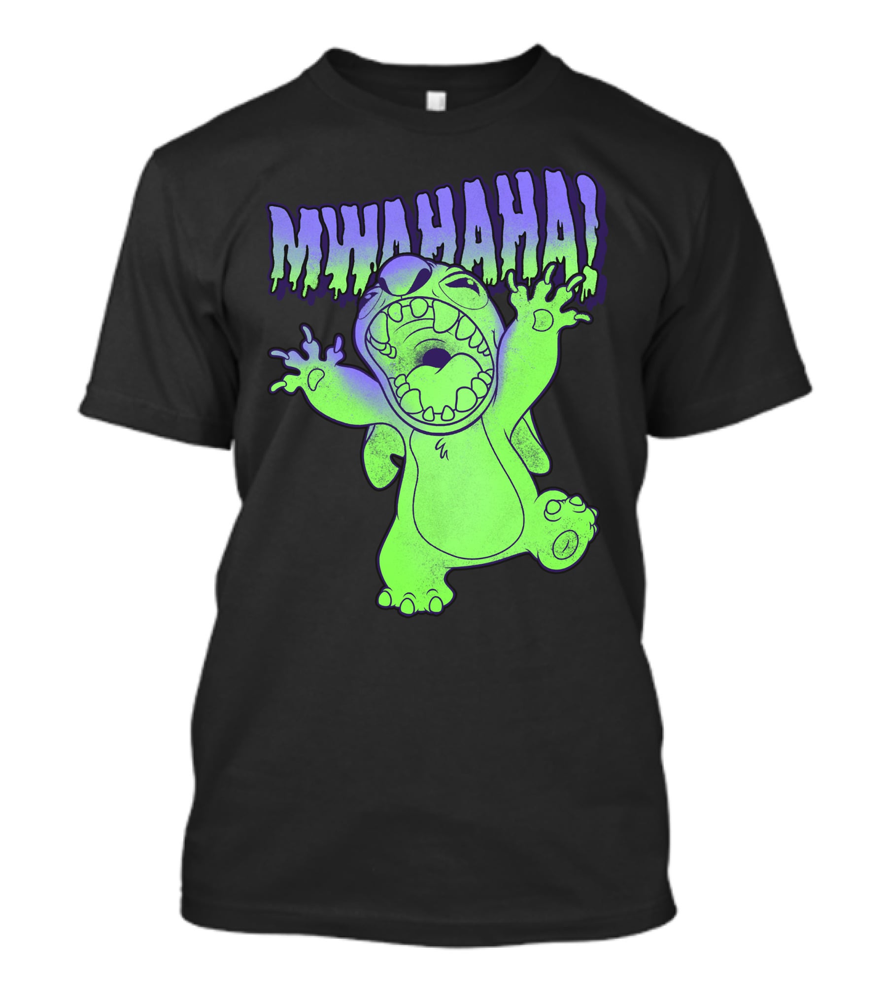 Disney Stitch Halloween Mwahaha Green Glow T-Shirt