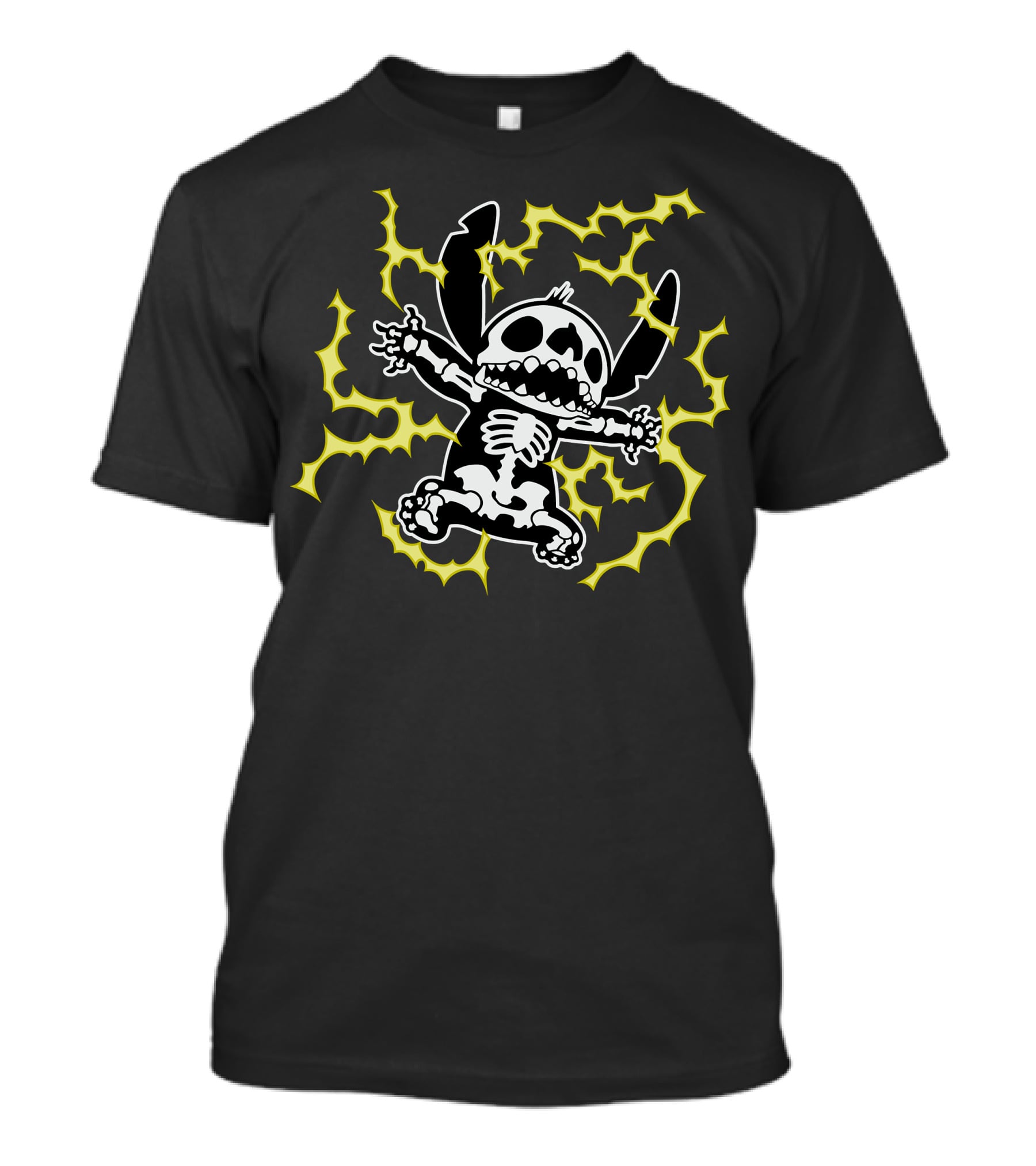 Disney Stitch Skeleton Halloween Electric Glow T-Shirt