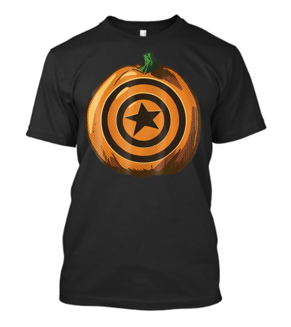 Capt America Shield Pumpkin Halloween T-Shirt