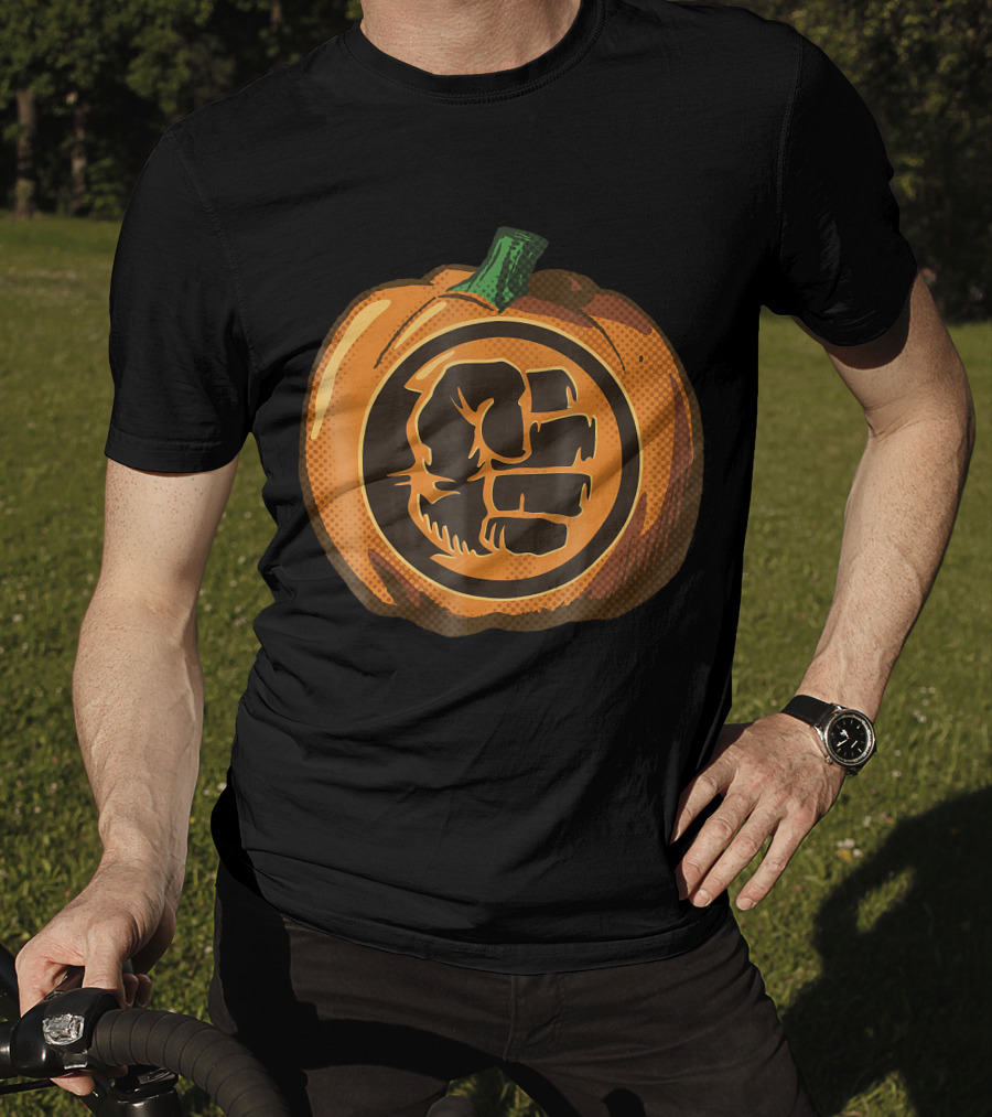 Hulk Fist Pumpkin Halloween Fusion In Comic T-Shirt