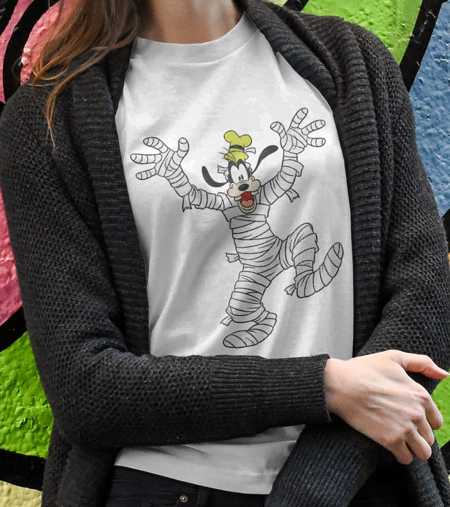 Goofy Wrapped As Mummy Halloween Character T-Shirt