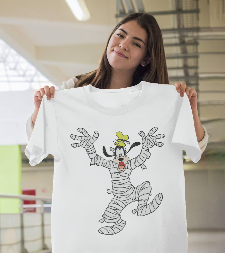 Goofy Wrapped As Mummy Halloween Character T-Shirt