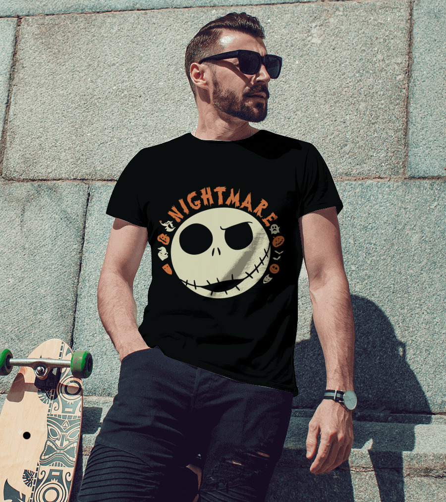 The Nightmare Before Christmas Jack Skellington Halloween Face T-Shirt