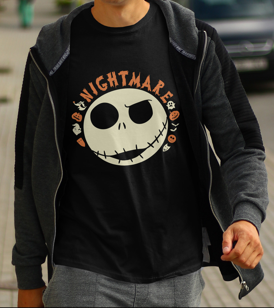 The Nightmare Before Christmas Jack Skellington Halloween Face T-Shirt
