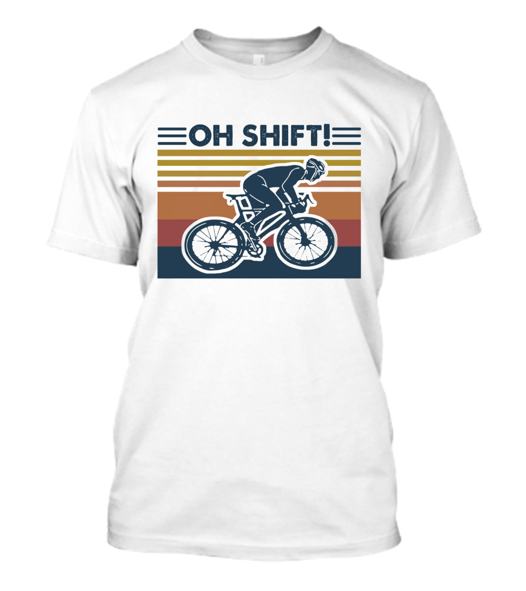 Oh Shift Cycling Retro Stripes T-Shirt