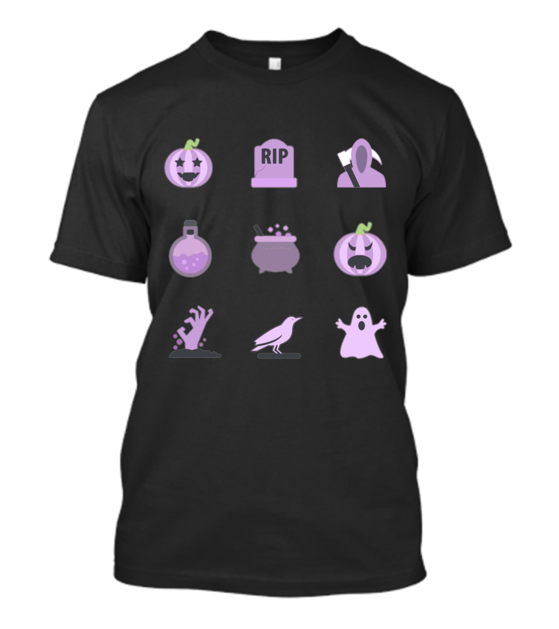 Pastel Purple Halloween Pack With Spooky Icons And Elements T-Shirt