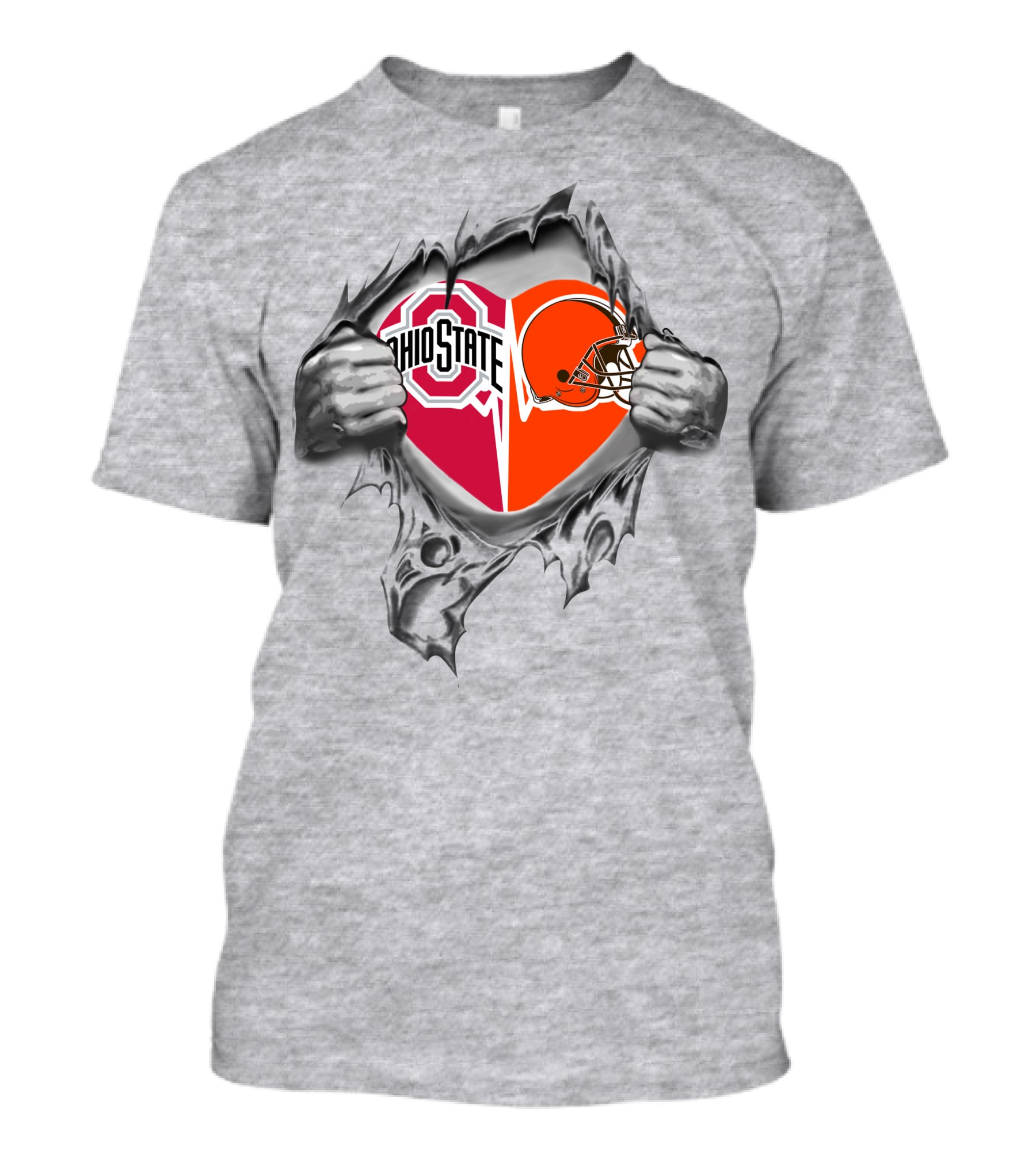 Ohio State Buckeyes Cleveland Browns Heart Inside My Heart T-Shirt