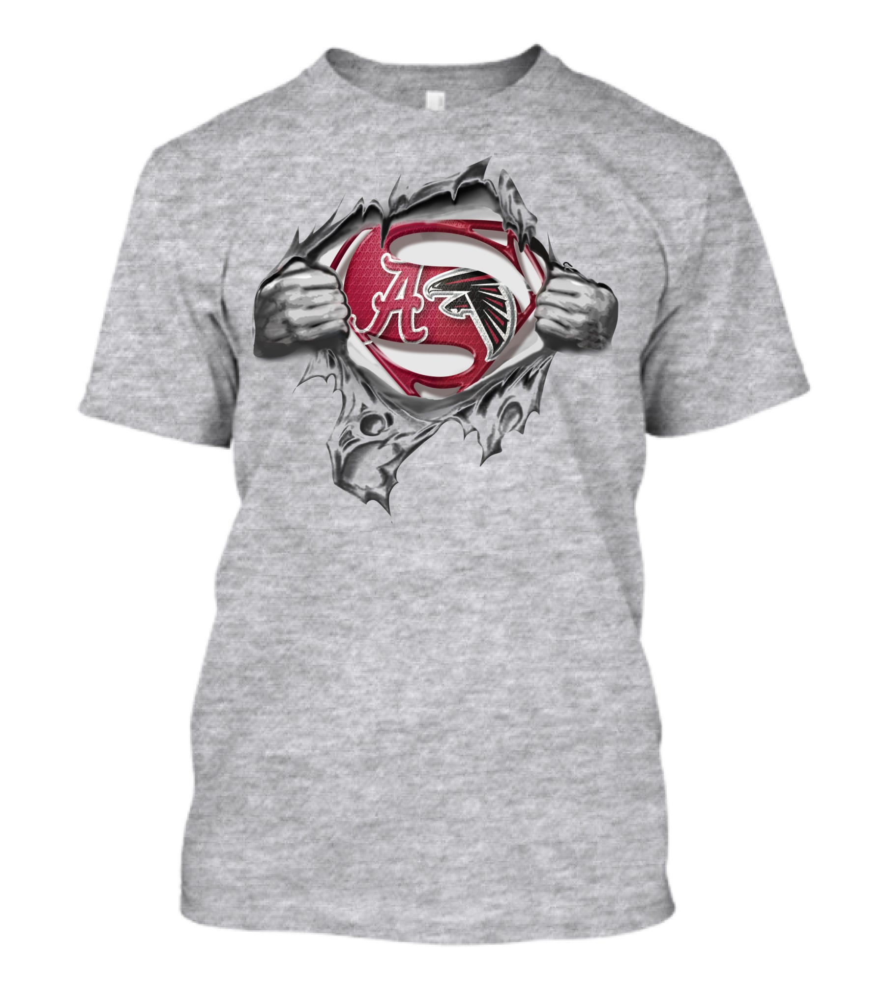 Alabama Crimson Tide Atlanta Falcons Superman Logo Fusion T-Shirt