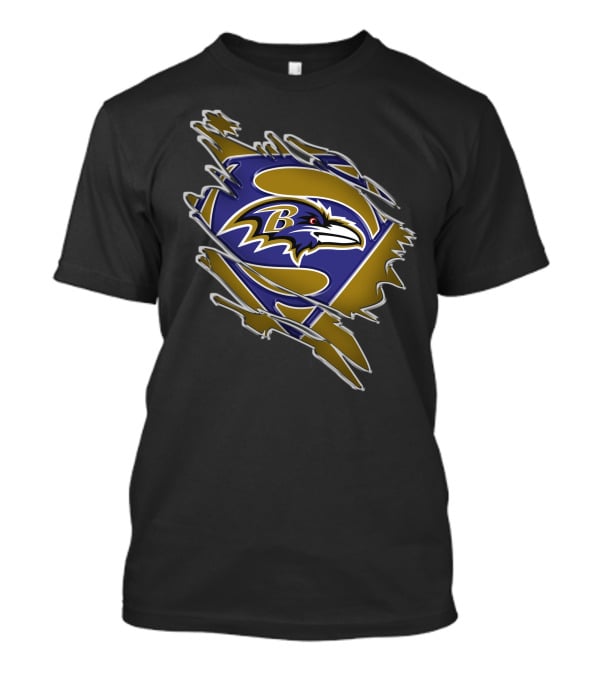 Baltimore Ravens Superhero Logo Burst T-Shirt