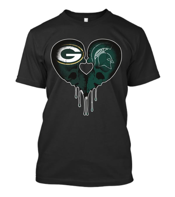 Packers Michigan State Love Heart T-Shirt