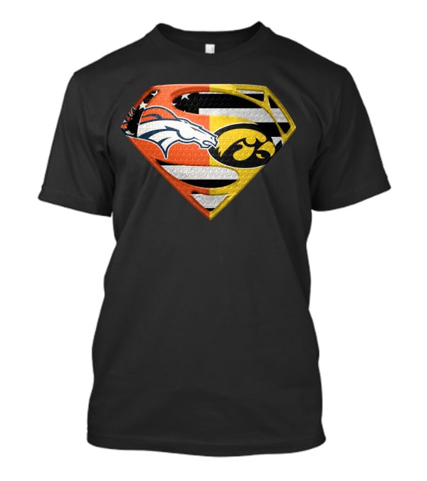 Superman Broncos Hawkeyes Logo Fusion On Spm T-Shirt