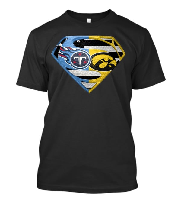 Superman Logo Mashup Titans Iowa Hawkeyes T-Shirt