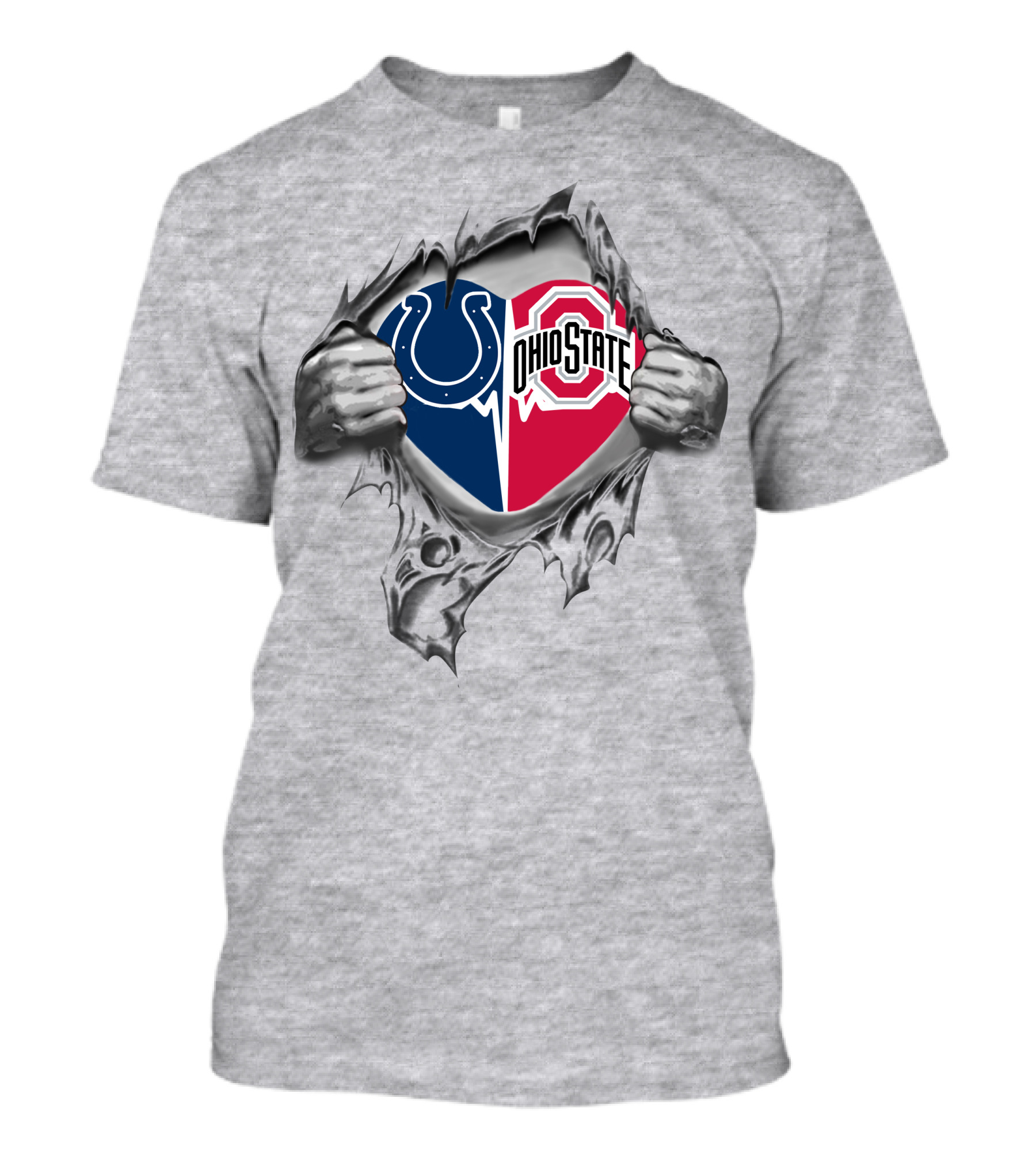 Indianapolis Colts Ohio State Buckeyes Logo Fusion Tear Away T-Shirt