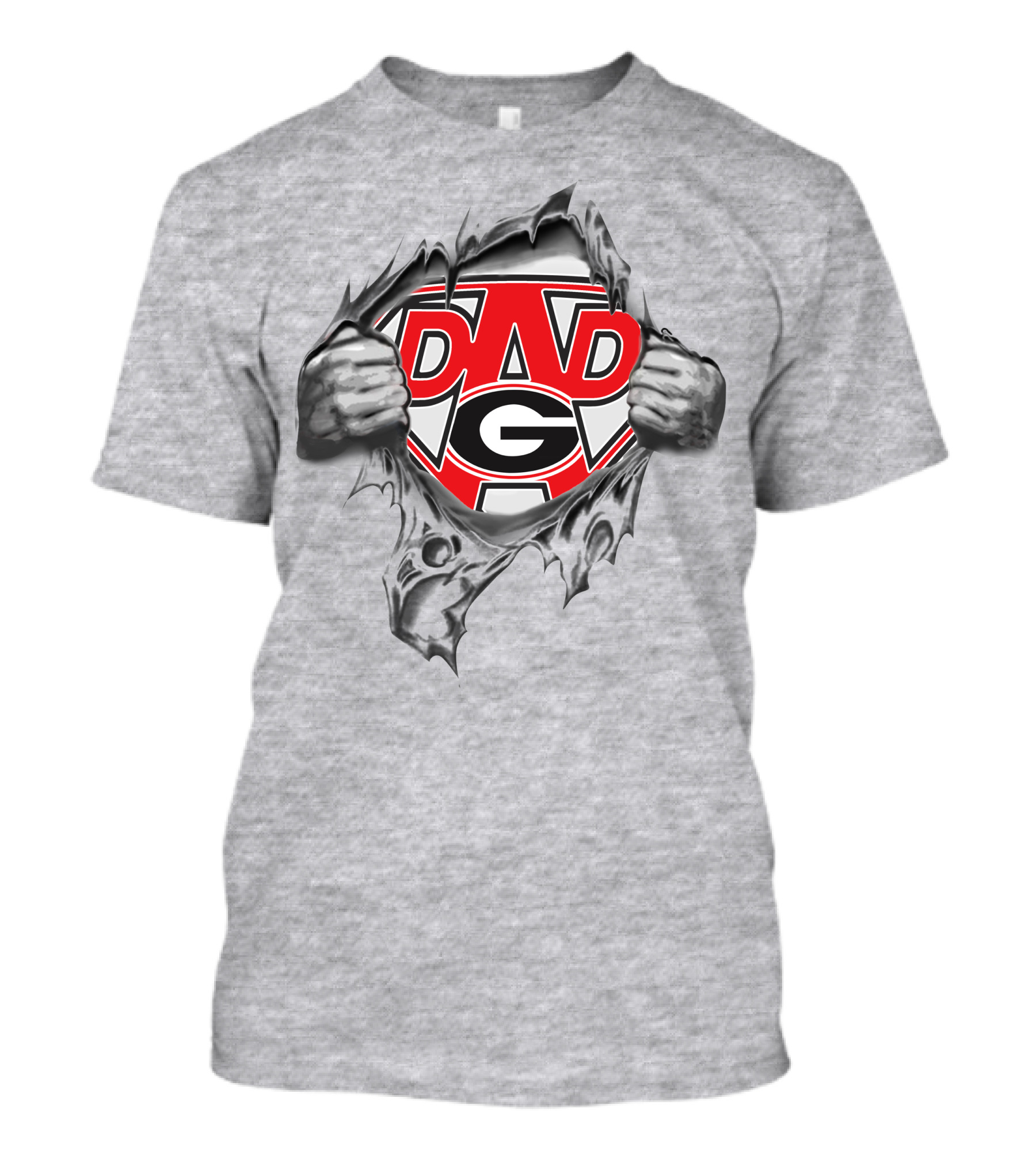 Bulldogs Super Dad G Emblem Ripped Shield T-Shirt