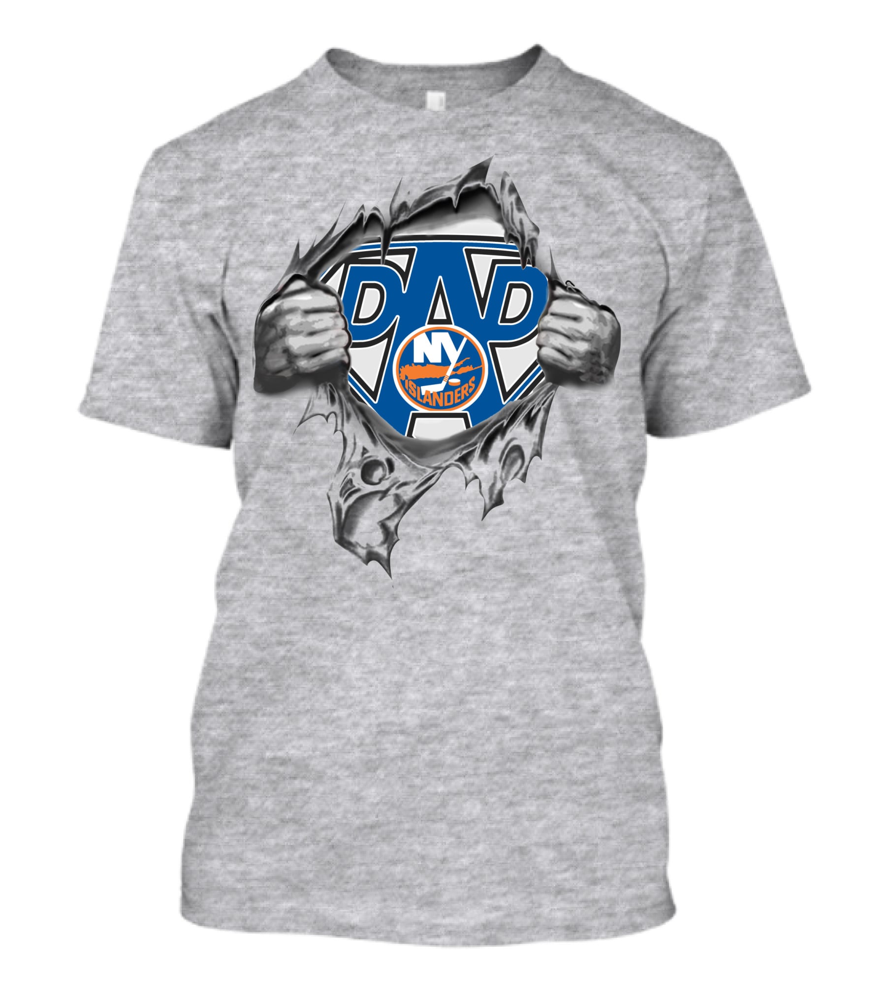 NY Islanders Super Dad Logo Rip T-Shirt
