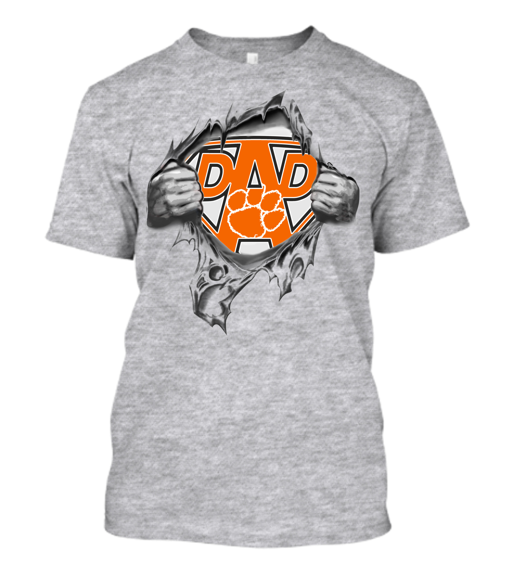 CLEMSON TIGERS Dad Superman Logo With Paw T-Shirt