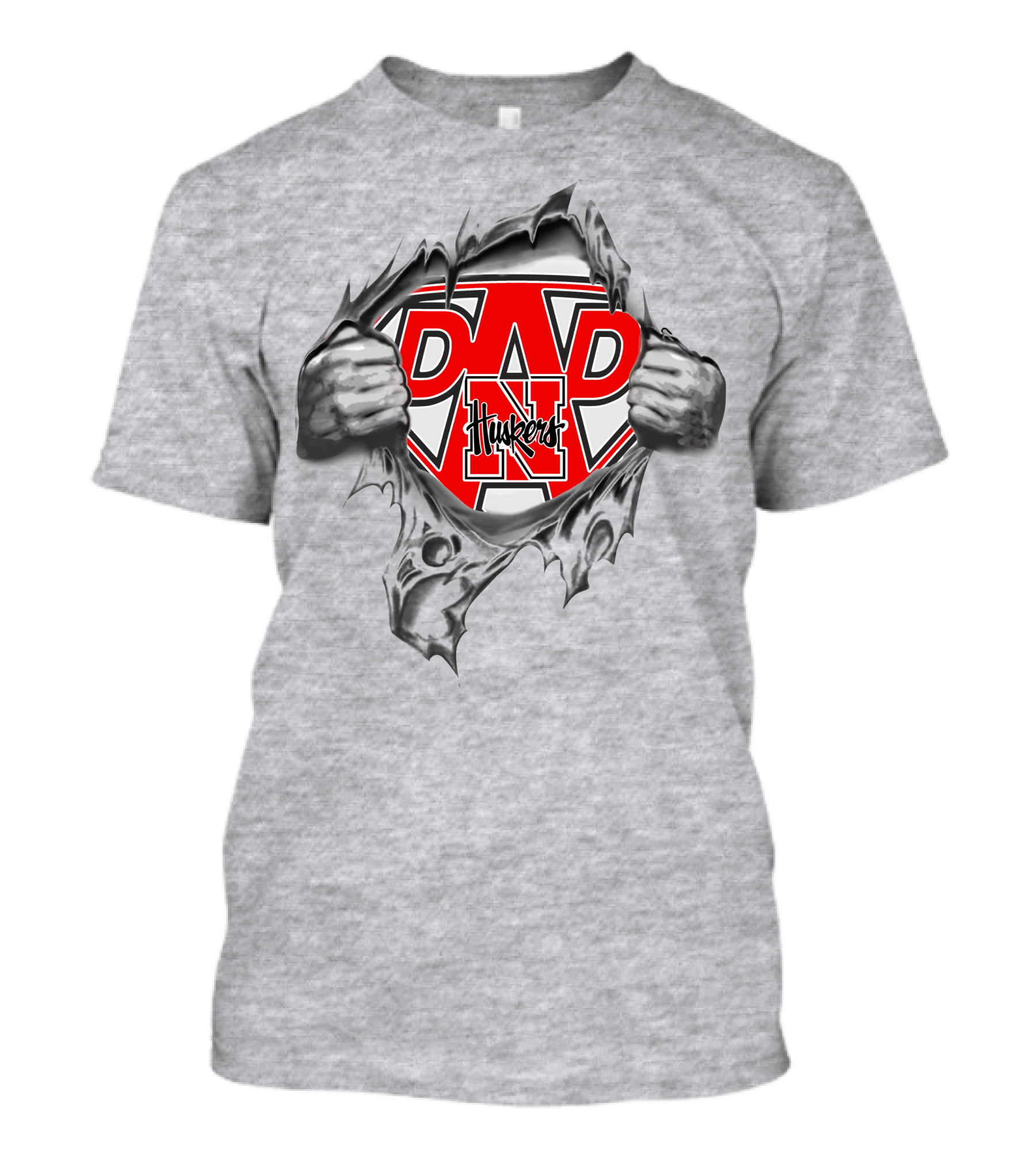 Nebraska Huskers Super Dad Hero T-Shirt