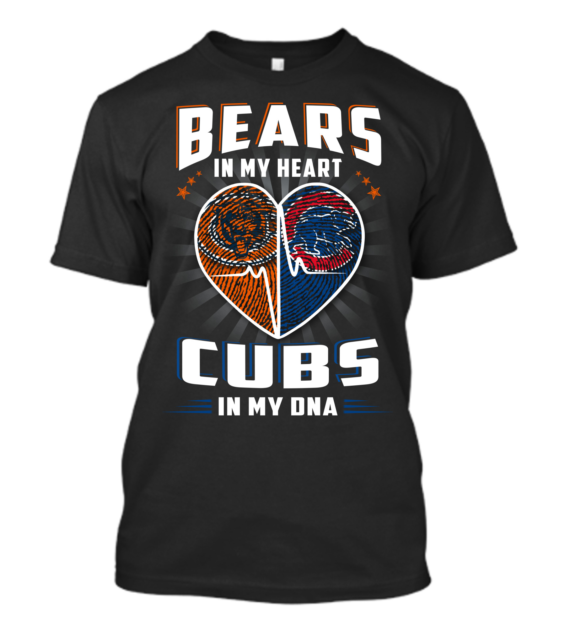Bears In My Heart Cubs In My DNA Football Football Baseball T-Shirt