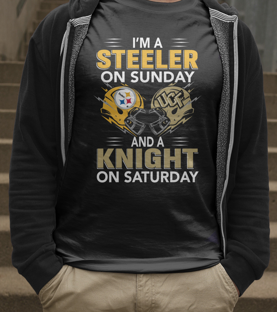 I'm A Steeler On Sunday And A Knight On Saturday Ucf Football Fan Gear T-Shirt