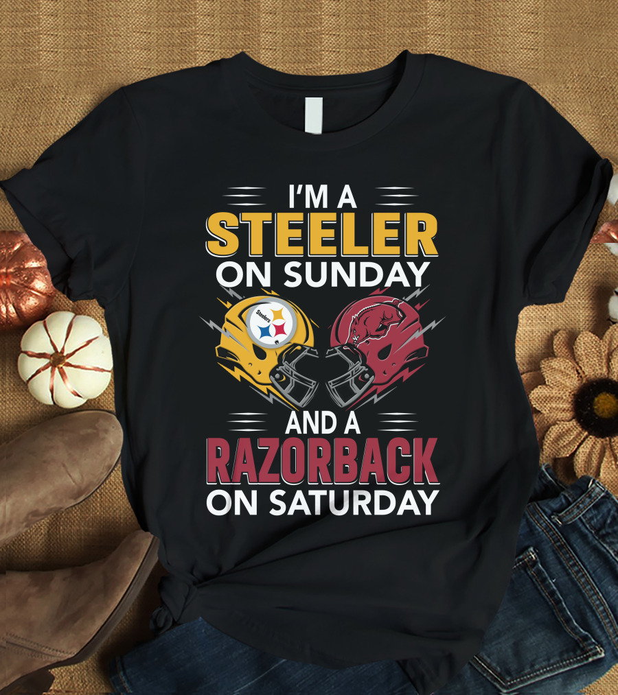 I'm A Steeler On Sunday And A Razorback On Saturday T-Shirt