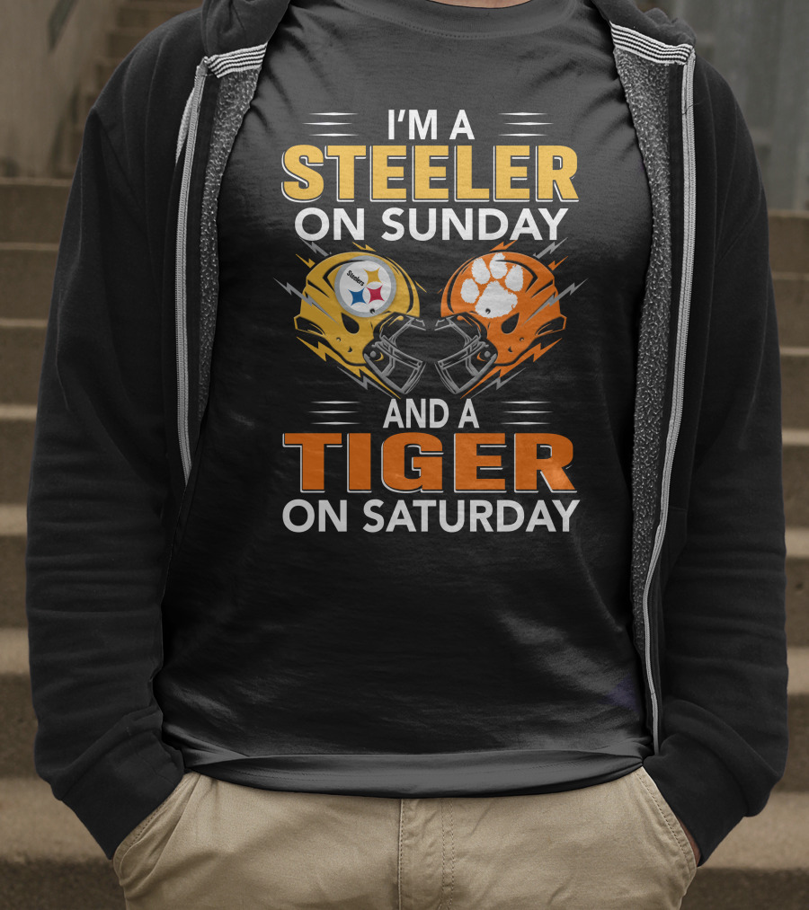 I'm A Steeler On Sunday And A Tiger On Saturday T-Shirt