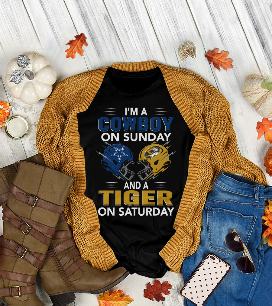 I'm A Cowboy On Sunday And A Tiger On Saturday T-Shirt