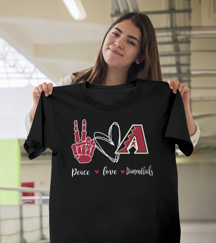 Peace Love Arizona Diamondbacks T-Shirt