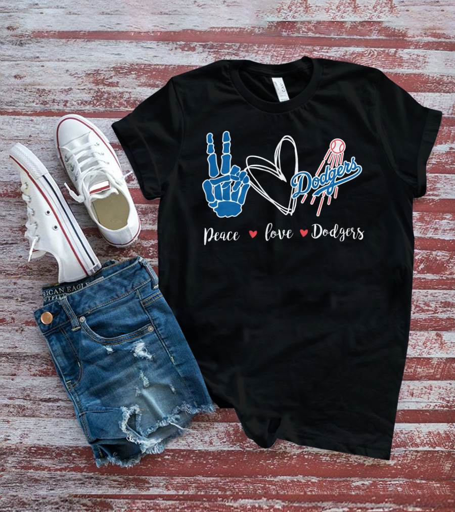 Peace Love Dodgers T-Shirt