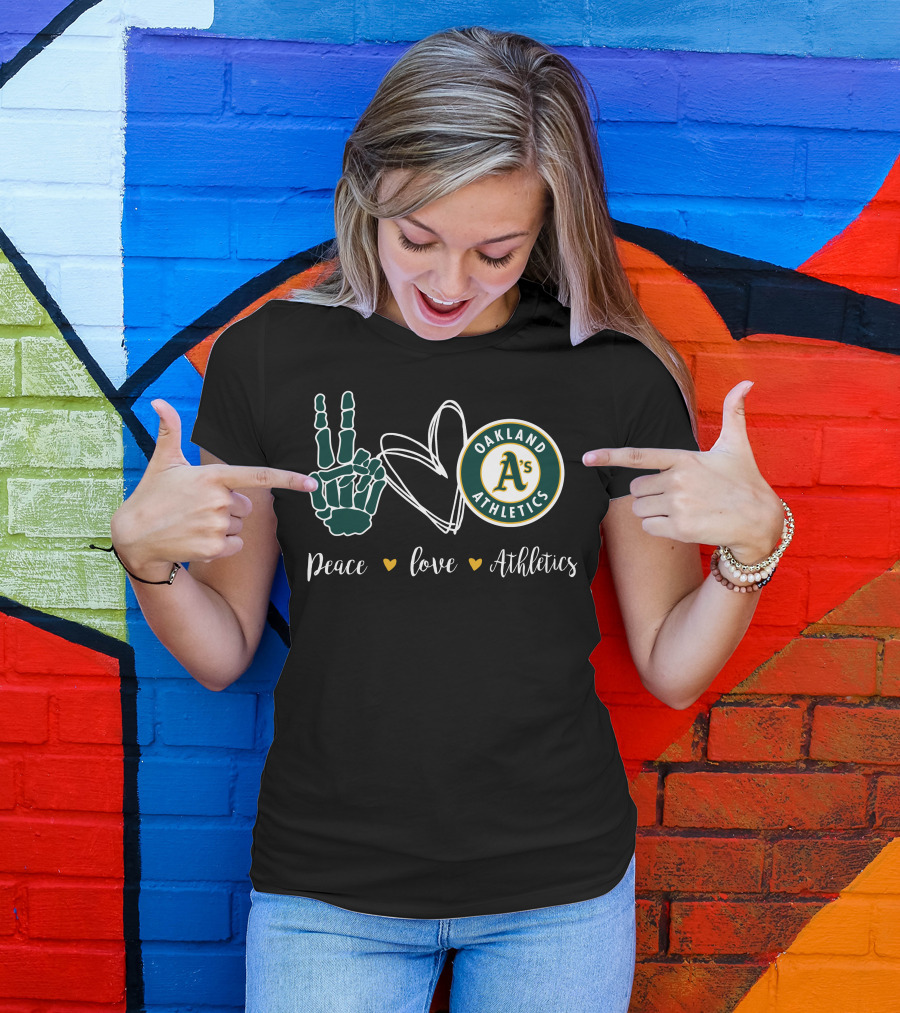 Peace Love Oakland Athletics T-Shirt