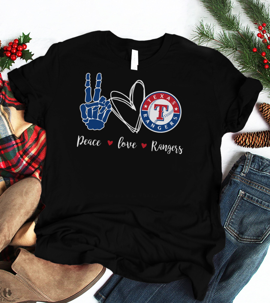 Peace Love Texas Rangers T-Shirt