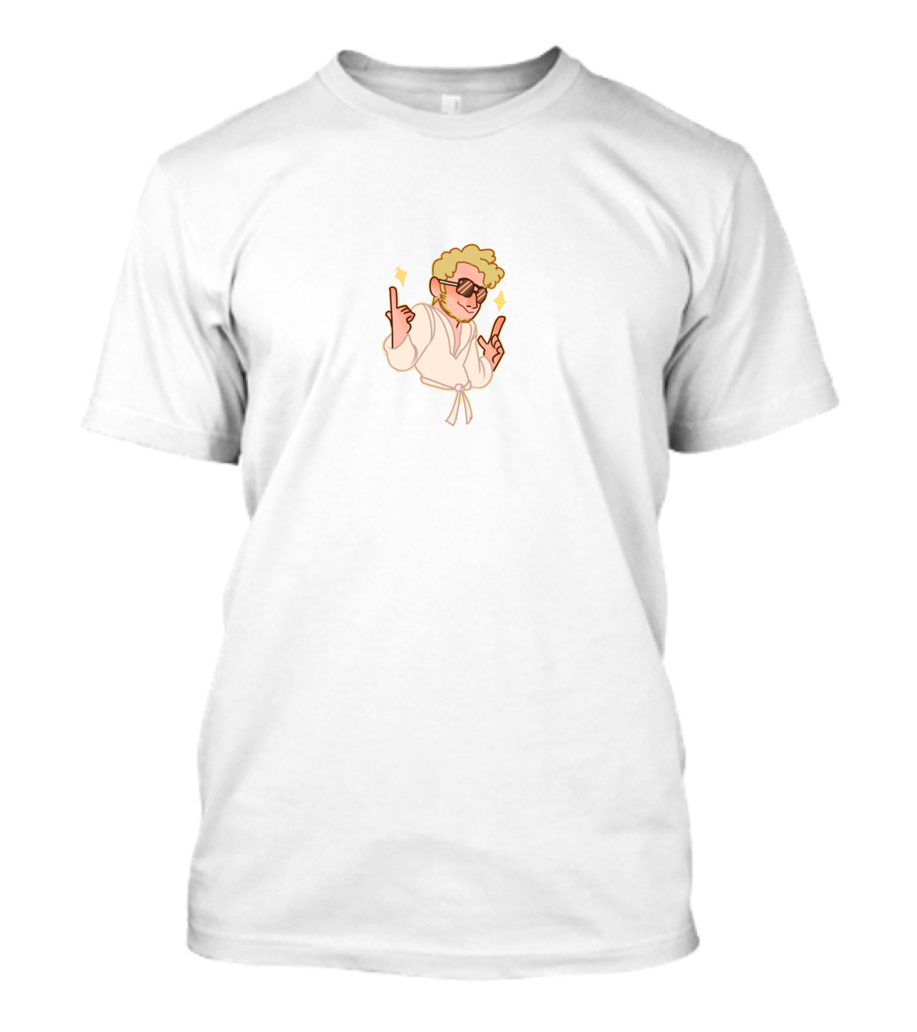 Yung Gravy Cartoon Character In Sunglasses And Robe With Hand Gestures T-Shirt