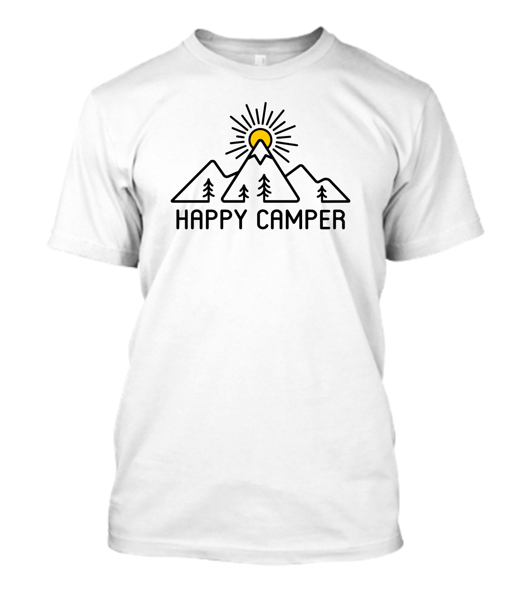 Happy Camper Mountain Sun Nature Adventure T-Shirt