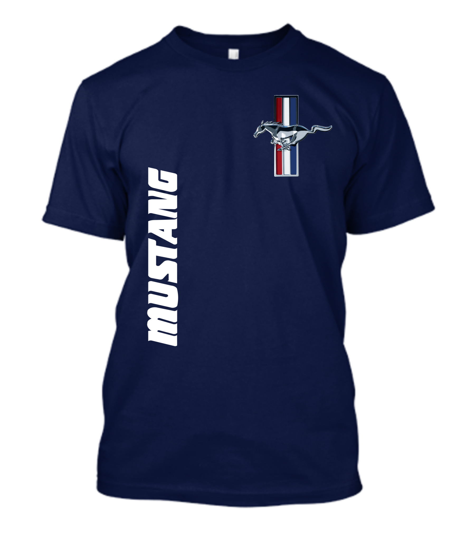 Mustang Running Horse Emblem Navy Blue T-Shirt