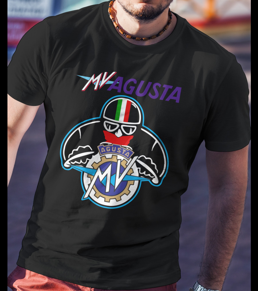 MV AGUSTA Racing Style Italian Flag Helmet T-Shirt