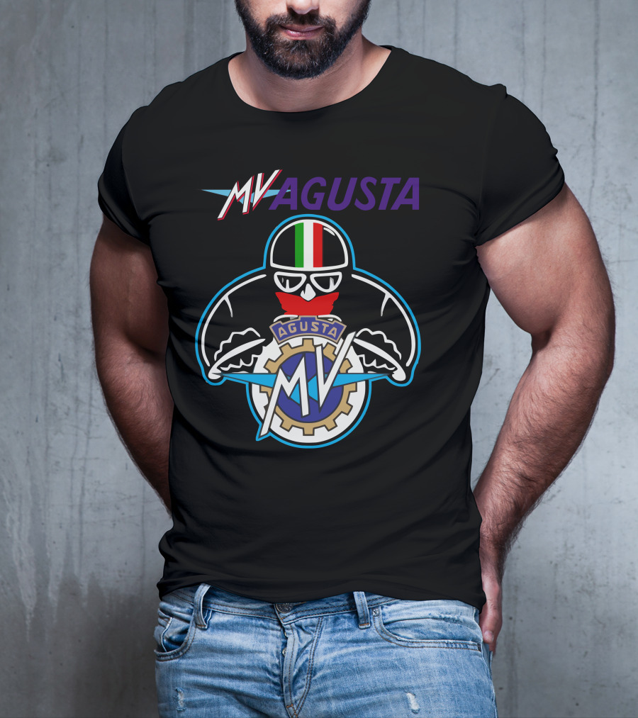 MV AGUSTA Racing Style Italian Flag Helmet T-Shirt
