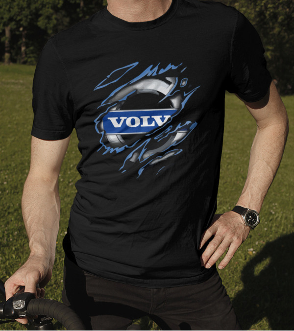 VOLVO Torn Metal Effect Automotive T-Shirt