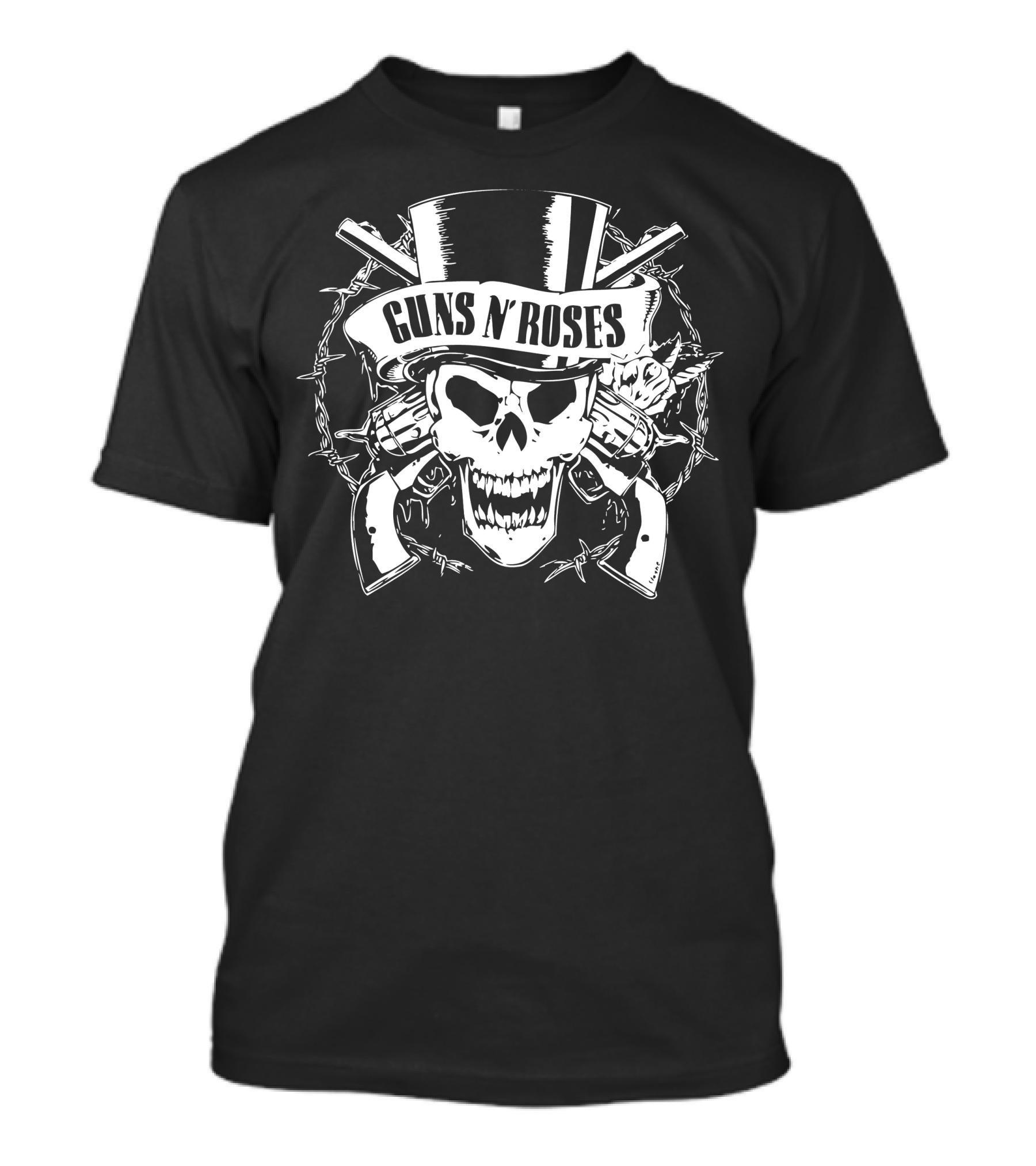 Guns N' Roses Skull With Top Hat And Crossed Pistols Iconic T-Shirt