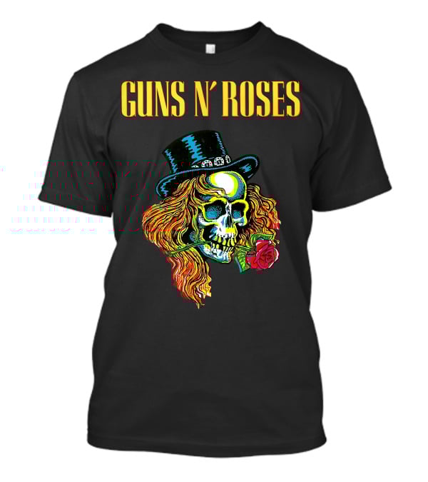 Guns N' Roses Skull With Hat And Rose T-Shirt
