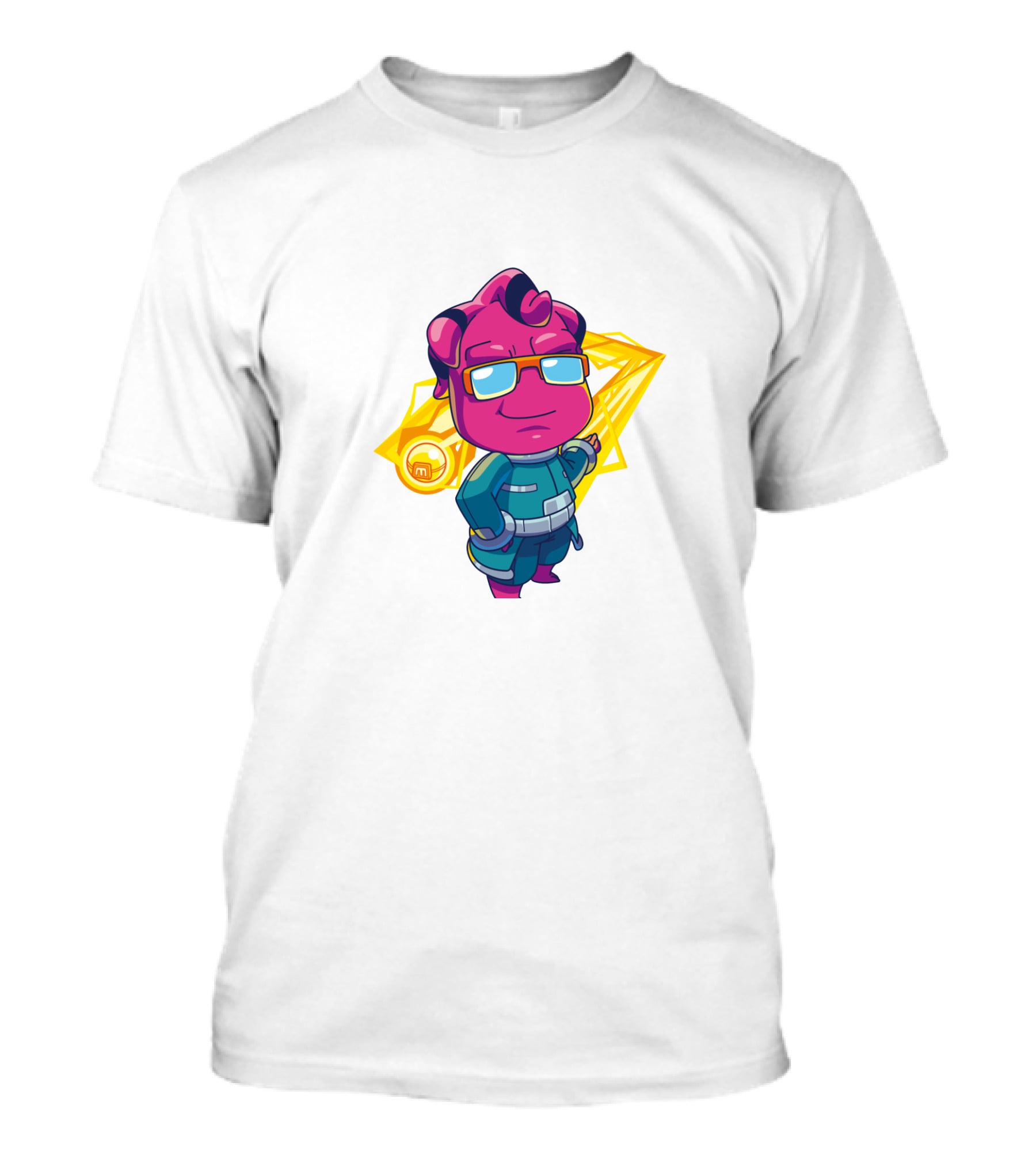 Jawsh Mi Token Character With Sunglasses And Yellow Star Background T-Shirt